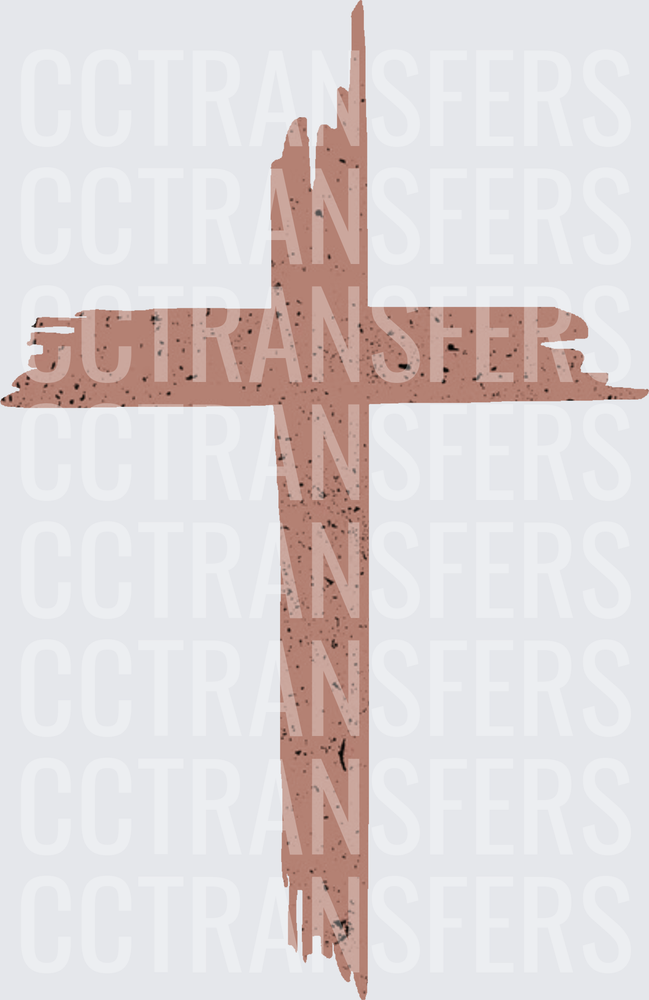 Rustic Distressed Brushstroke Christian Cross (DTF)