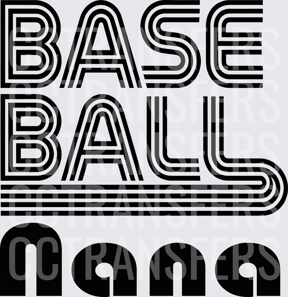 Retro Baseball Nana Stacked Letter Design (DTF)