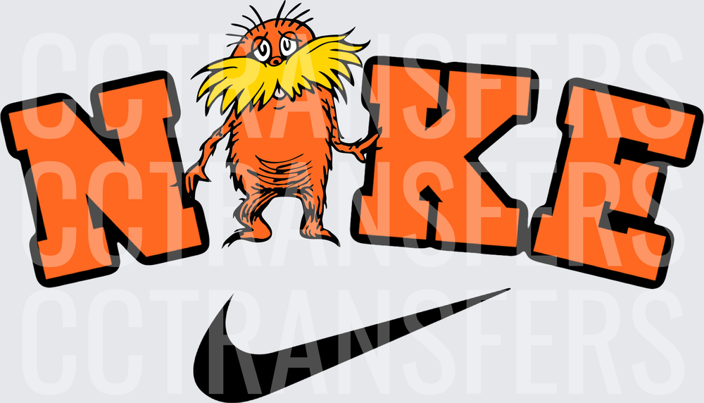 Orange Fuzzy Creature Swoosh Logo Mashup DTF