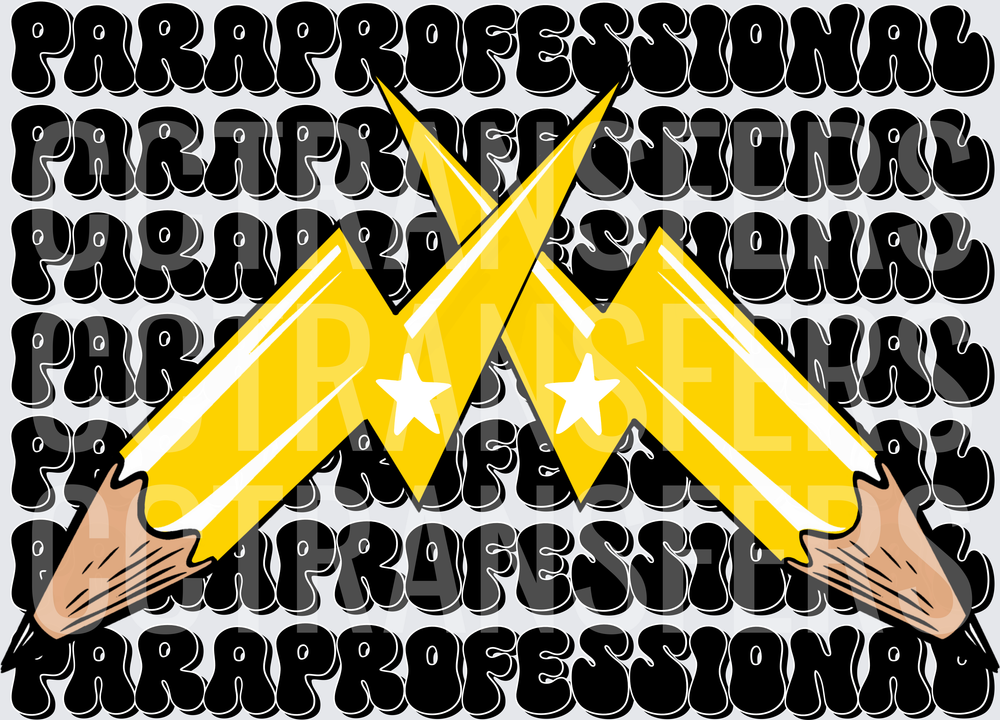 Paraprofessional Crossed Lightning Bolts Repeat Pattern (DTF)