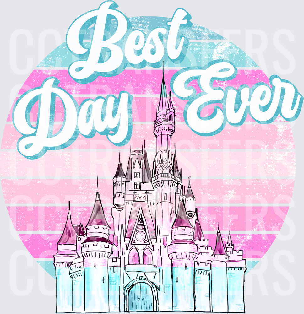 Best Day Ever Fairy Tale Castle Retro Sunset (DTF)