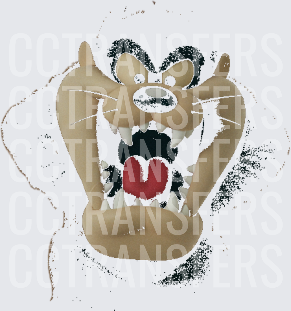 Ferocious Cartoon Devil Spinning Rage Open Mouth (DTF)