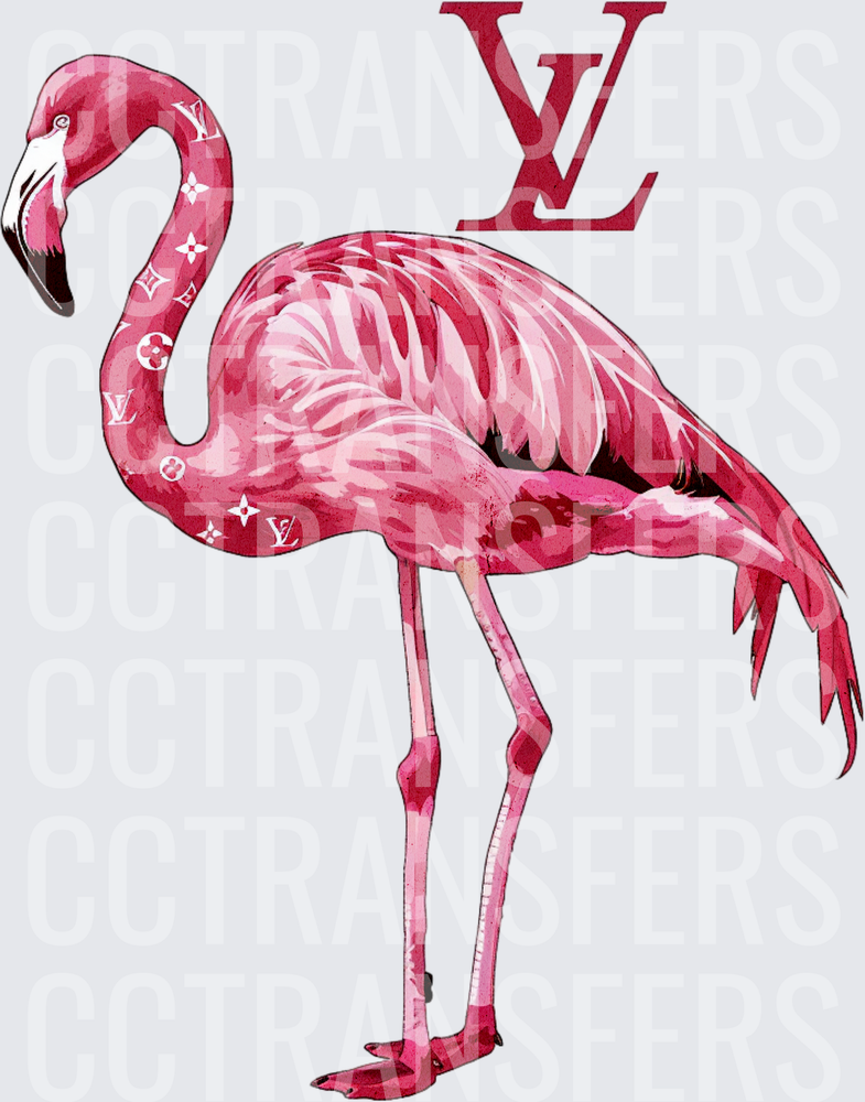 Pink Flamingo Luxury Monogram Fashion Logo (DTF)