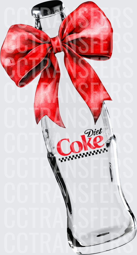 Diet Coke Glass Bottle with Red Bow (DTF)