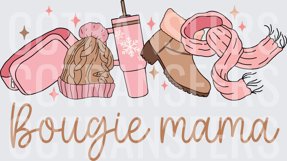 Bougie Mama Winter Accessories Sparkle Design (DTF)