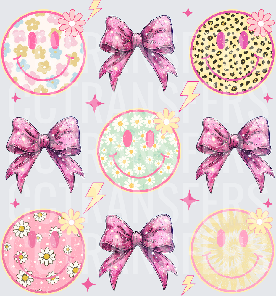 Coquette Bow Smiley Face Floral Daisy Leopard Bundle (DTF)