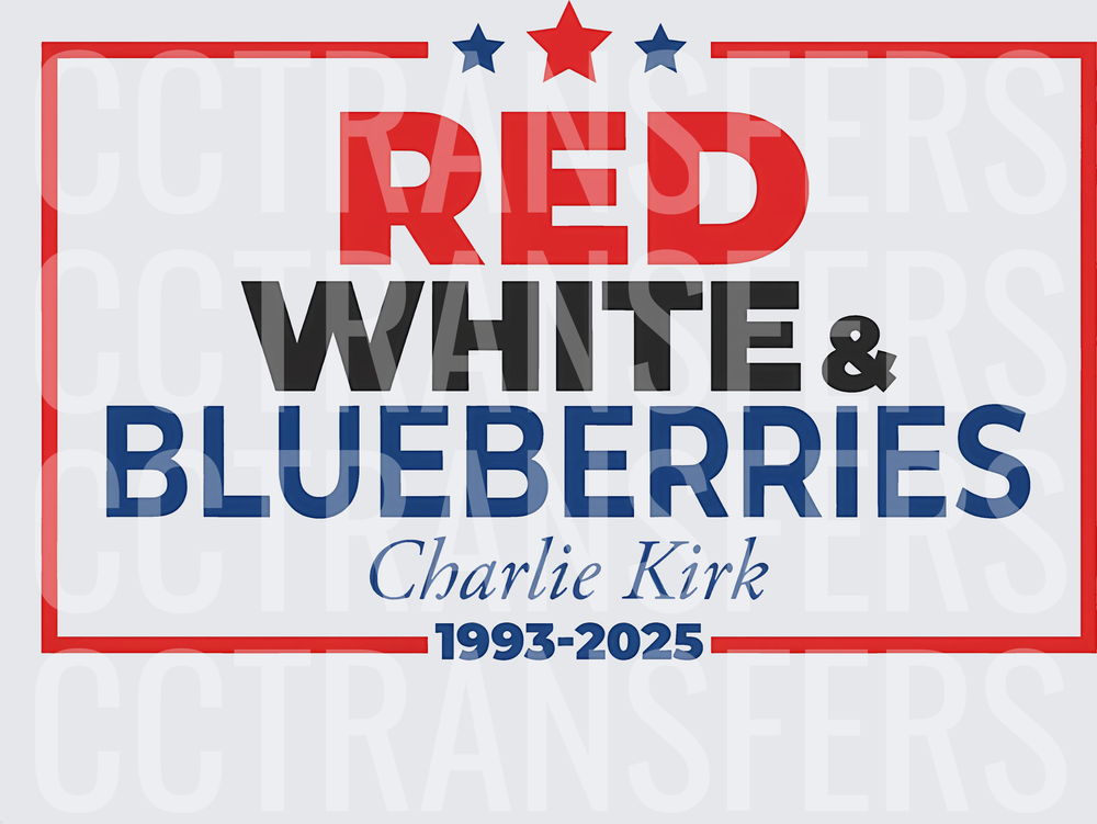 Red White & Blueberries Patriotic Memorial Typography (DTF)