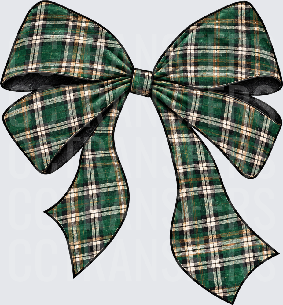 Green Black Plaid Decorative Bow (DTF)