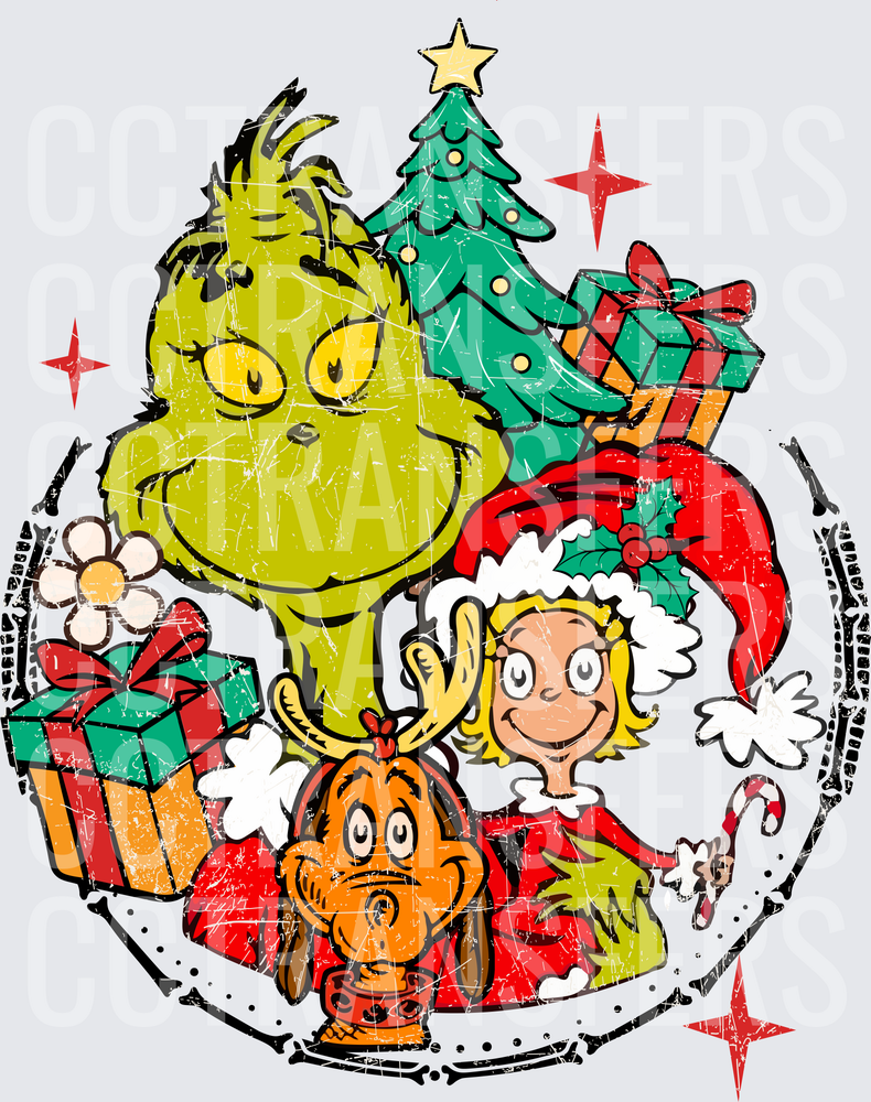 Vintage Retro G-Man Cindy Lou Max Christmas Scene (DTF)