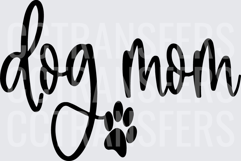 Dog Mom Script with Paw Print (DTF)