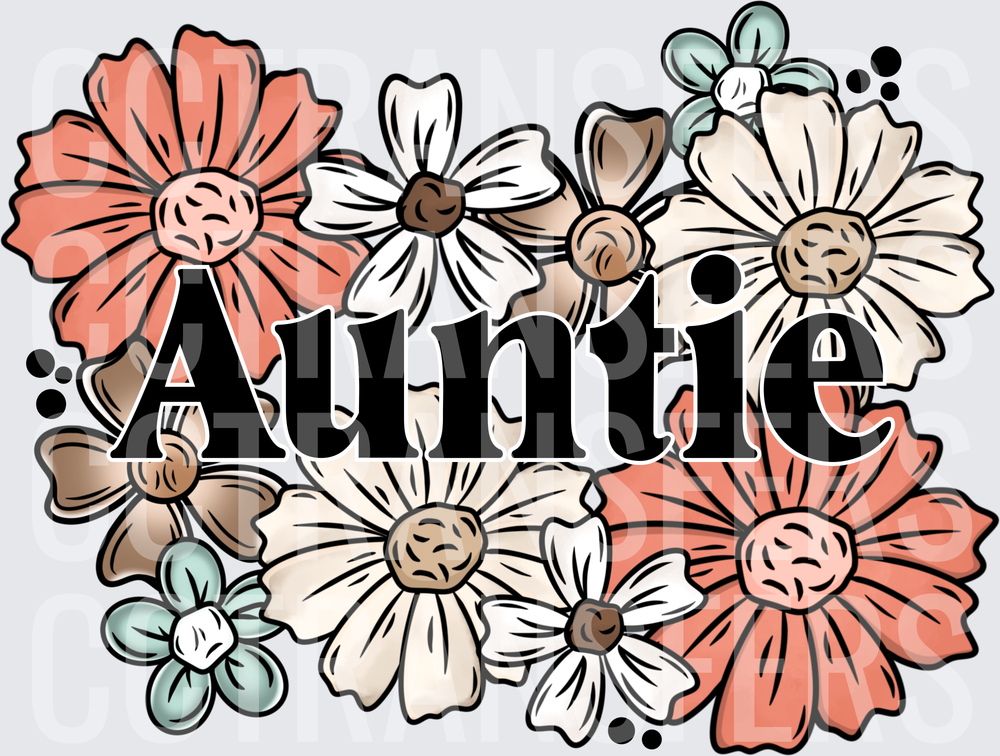 Auntie Retro Boho Floral Daisy Arrangement (DTF)