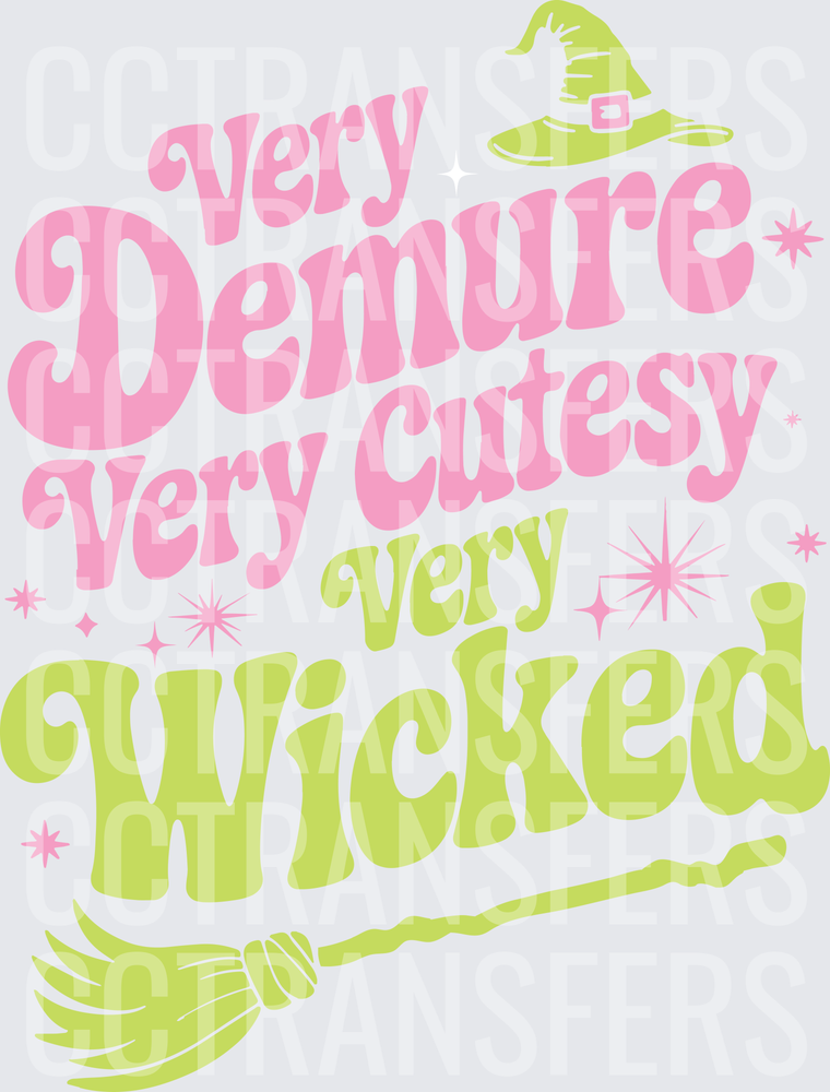 Very Demure Very Cutesy Very Wicked Witch Hat Broom (DTF)