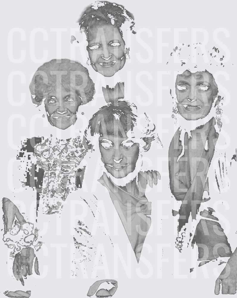Grayscale Group of Four Elegant Women Portrait (DTF)