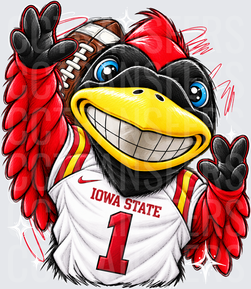 Smiling Cardinal Bird Football Jersey Number 1 (DTF)