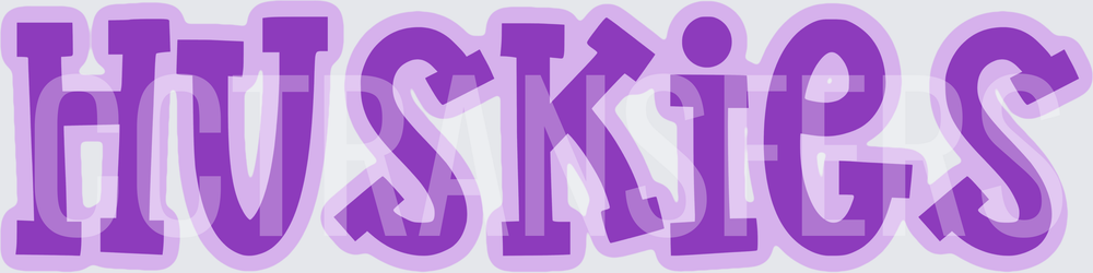 Purple Huskies Bold Bubble Letter Graphic (DTF)