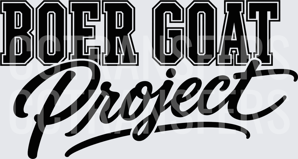 Boer Goat Project Bold Varsity Script Lettering (DTF)