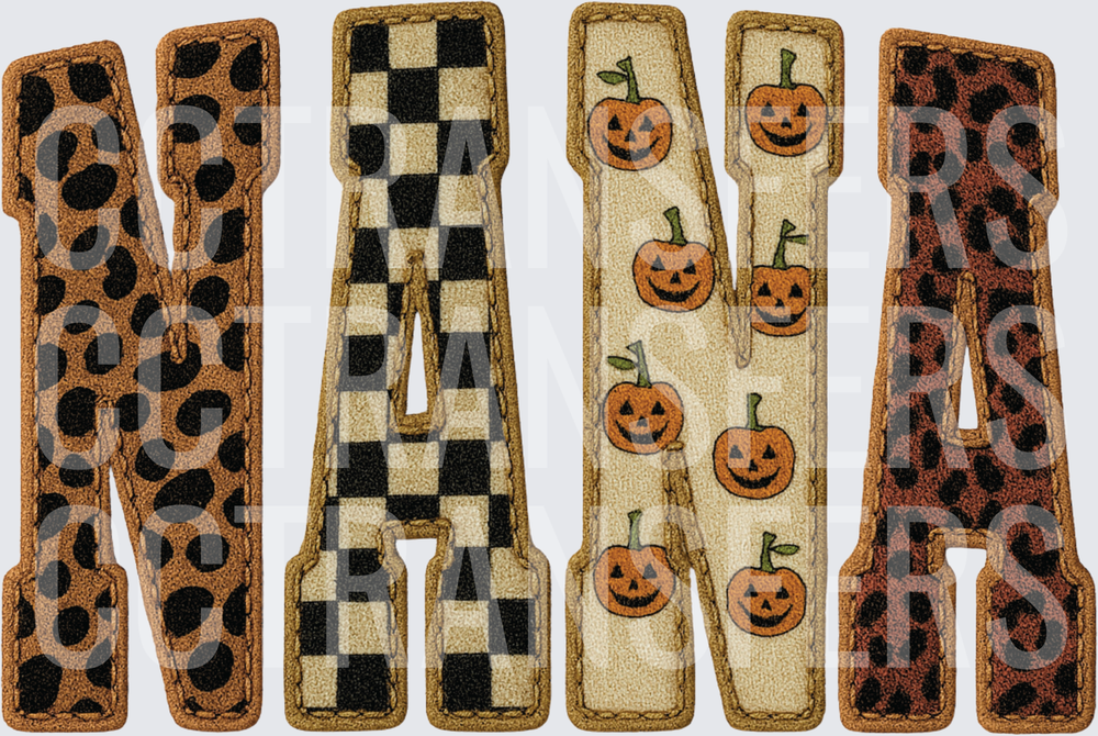 NANA Halloween Patch Letter Leopard Checkered Pumpkin (DTF)