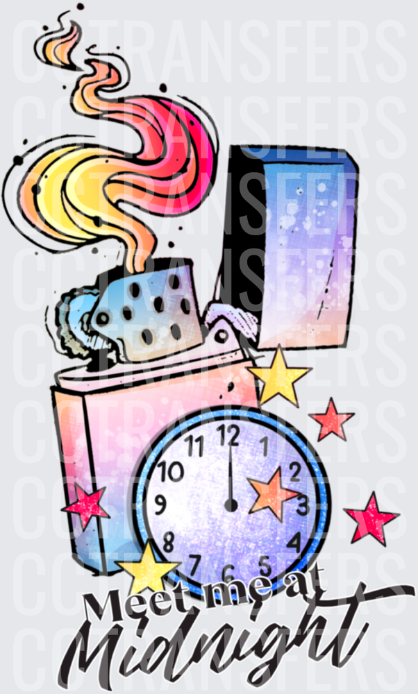 Meet Me At Midnight Lighter Clock Stars (DTF)