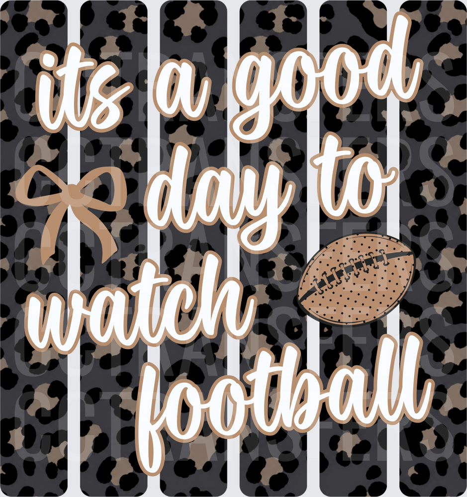 Its A Good Day To Watch Football Leopard Bow (DTF)