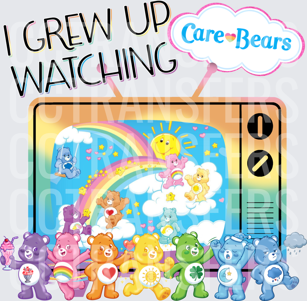 I Grew Up Watching Colorful Bears Retro TV (DTF)
