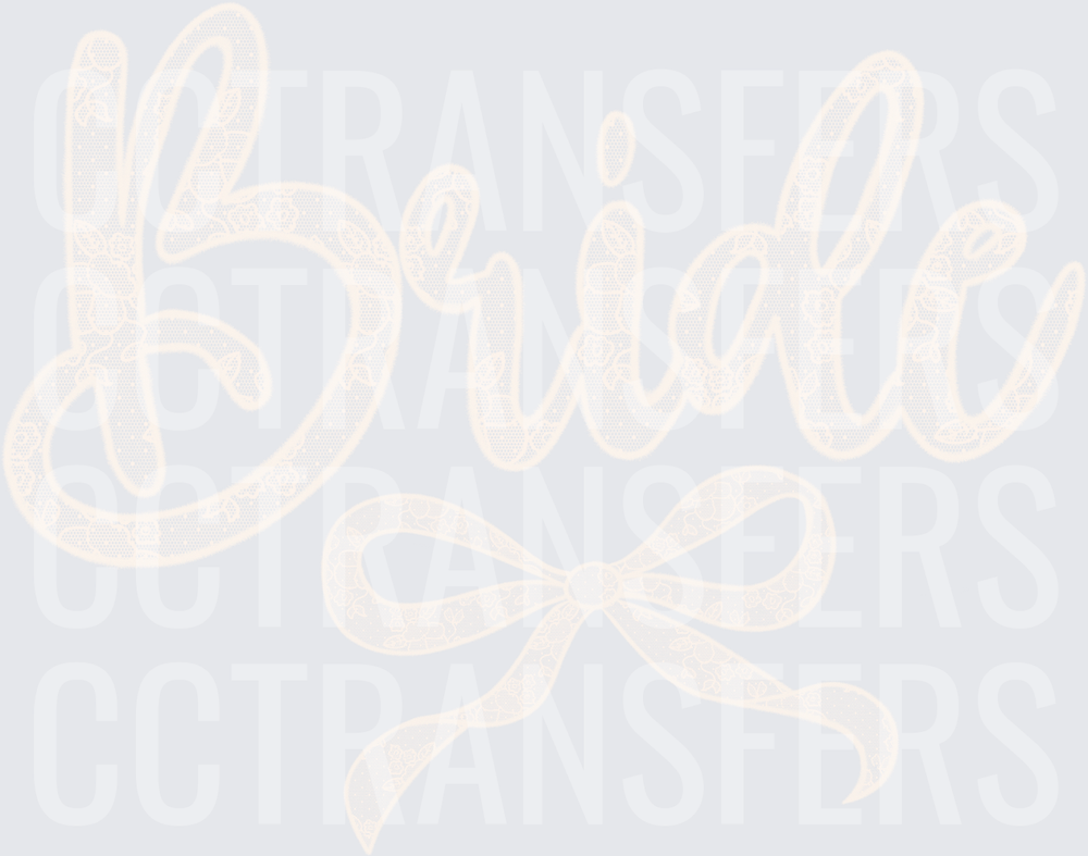 Bride Script with Decorative Bow Accent (DTF)