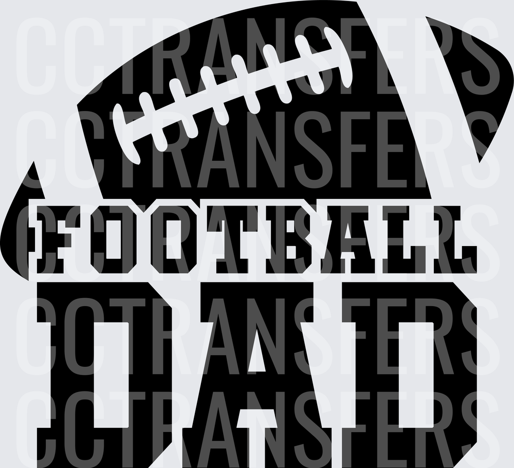 Football Dad Graphic with Bold Text and Gridiron Ball (DTF)