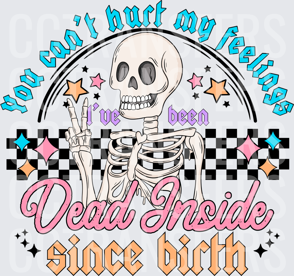 Dead Inside Since Birth Colorful Transfer