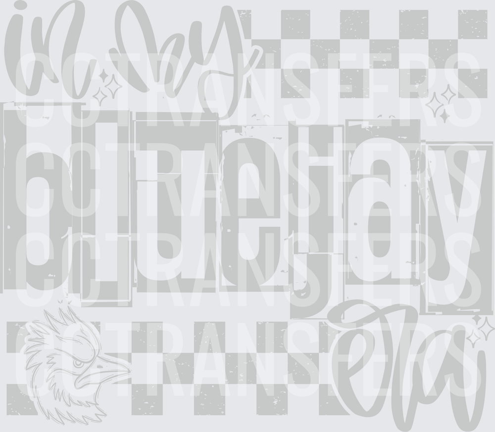 In My Bluejay Era Mascot Checkered Distressed (DTF)