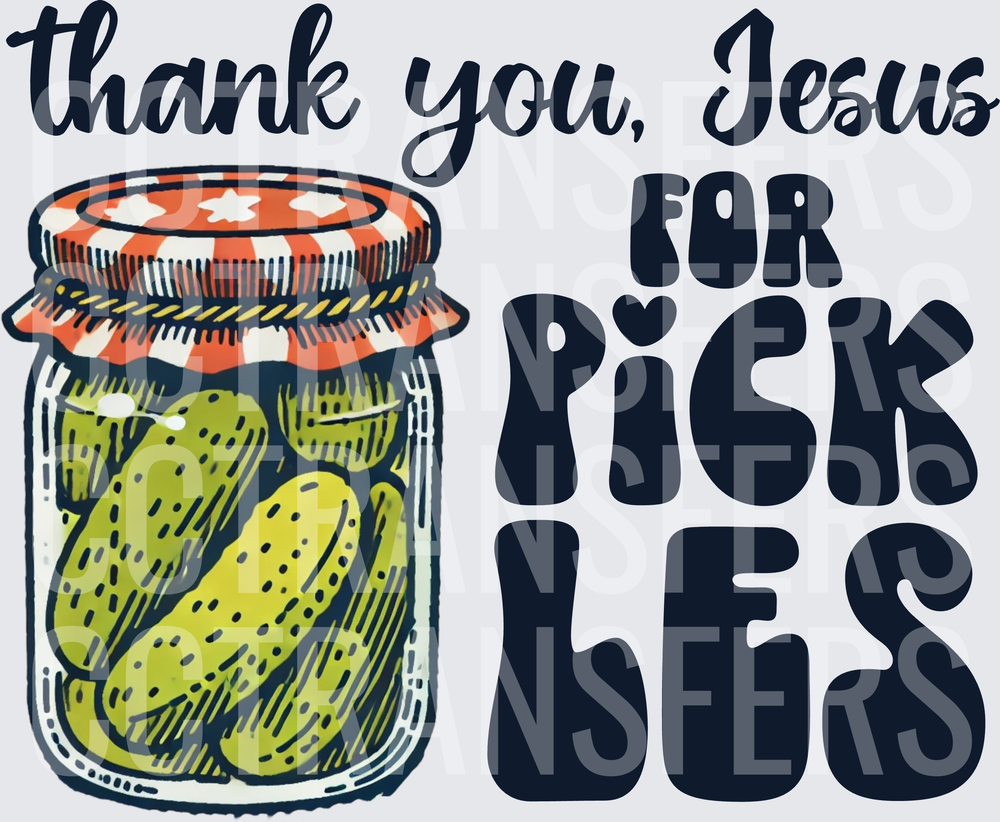 Thank You Jesus For Pickles Mason Jar Funny (DTF)