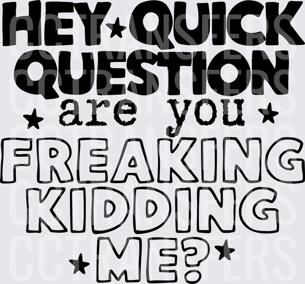 Hey Quick Question Are You Freaking Kidding Me (DTF)