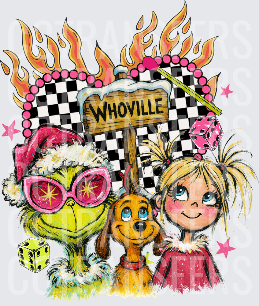 Whoville G-Man Max Cindy Lou Checkered Flames (DTF)
