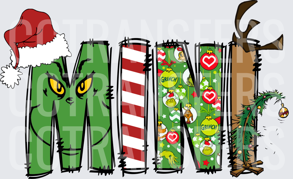 Mini G-Man Christmas Holiday Letters Design (DTF)