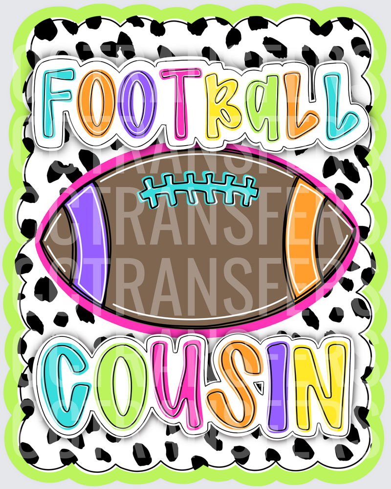 Football Cousin Colorful Doodle Dalmatian Print (DTF)