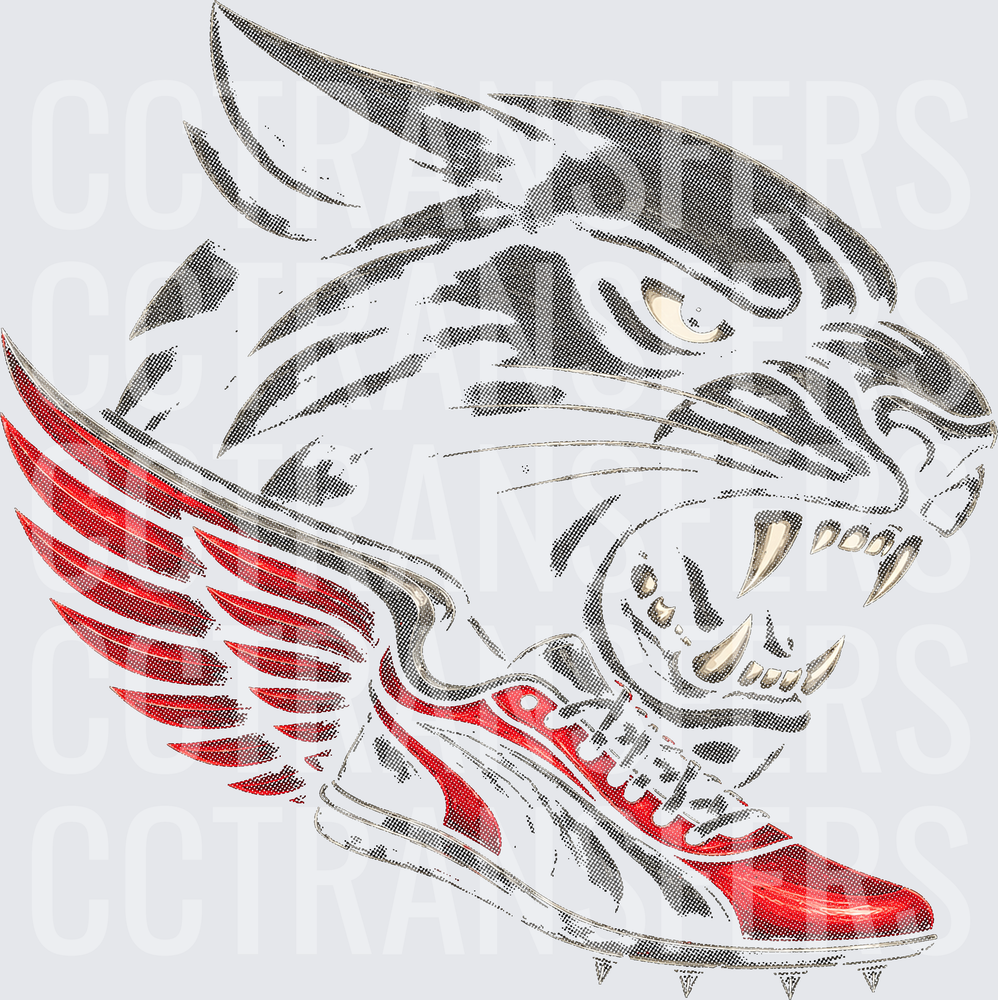 Fierce Wildcat Head with Winged Track Spike Shoe (DTF)
