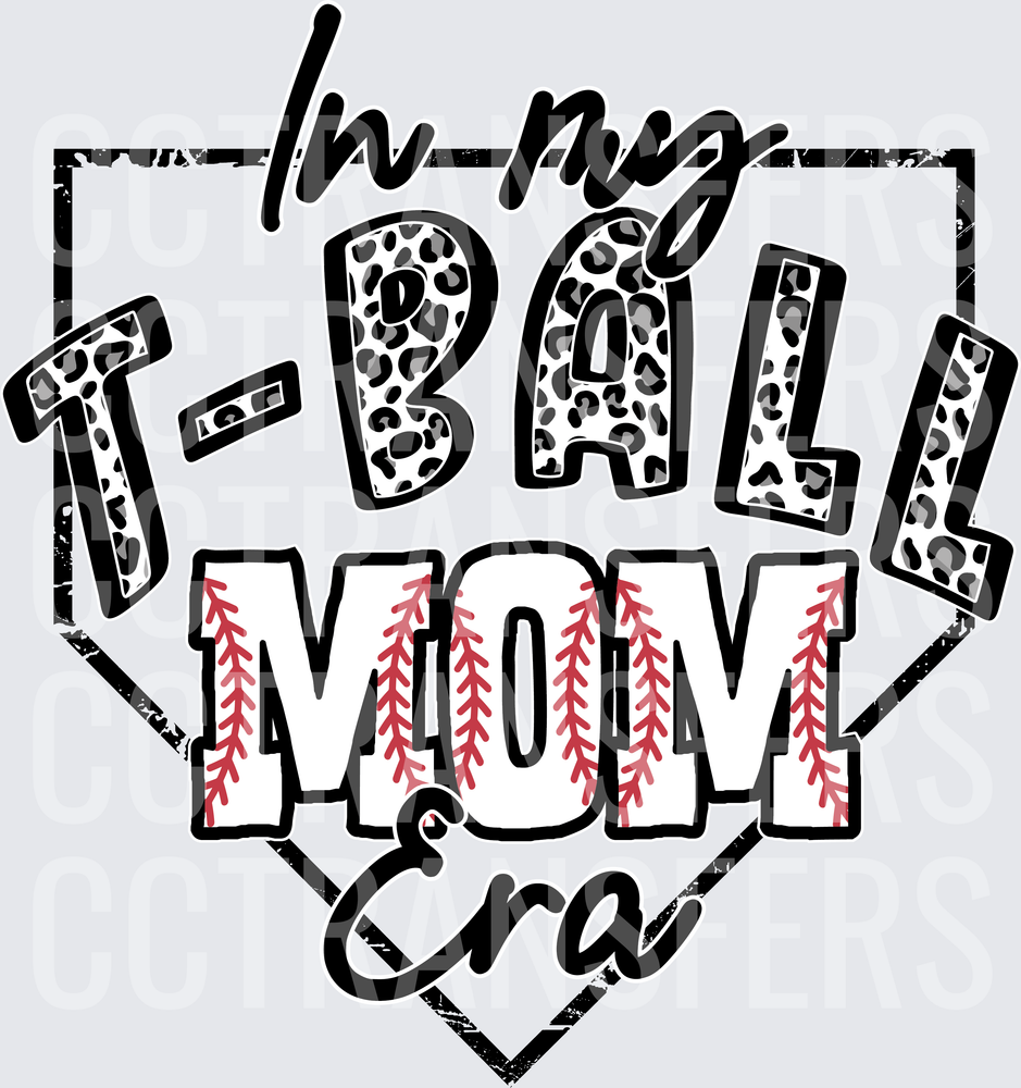 In My T-Ball Mom Era Leopard Baseball Home Plate (DTF)