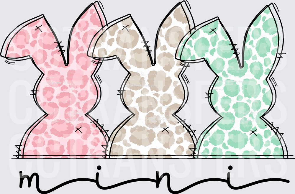 Leopard Print Easter Bunnies Mini (DTF)