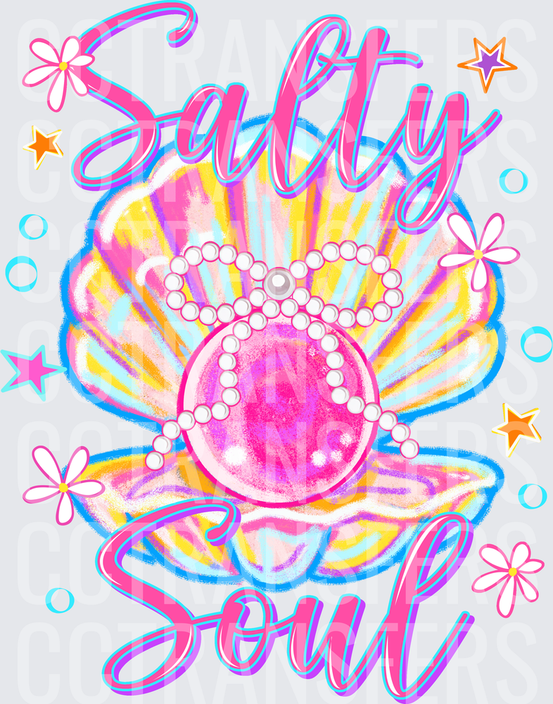 Salty Soul Colorful Seashell Pearl Necklace (DTF)