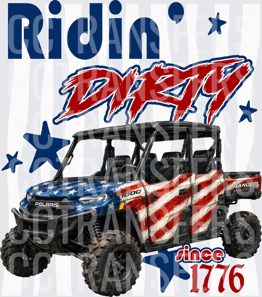 Ridin' Dirty Since 1776 American Flag UTV Side-by-Side (DTF)