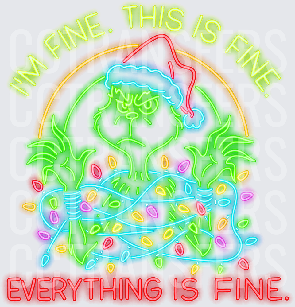 Neon G-Man I'm Fine This Is Fine Everything Is Fine (DTF)