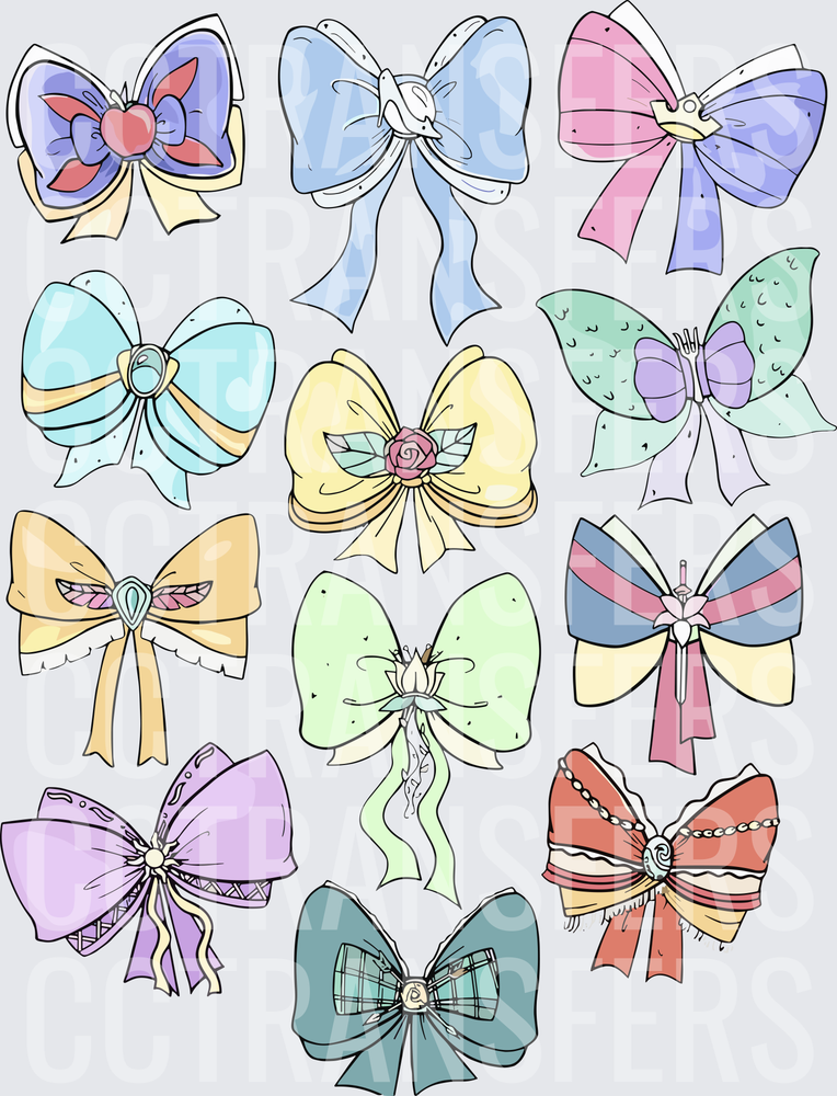 Pastel Decorative Bow Collection Variety Sheet (DTF)
