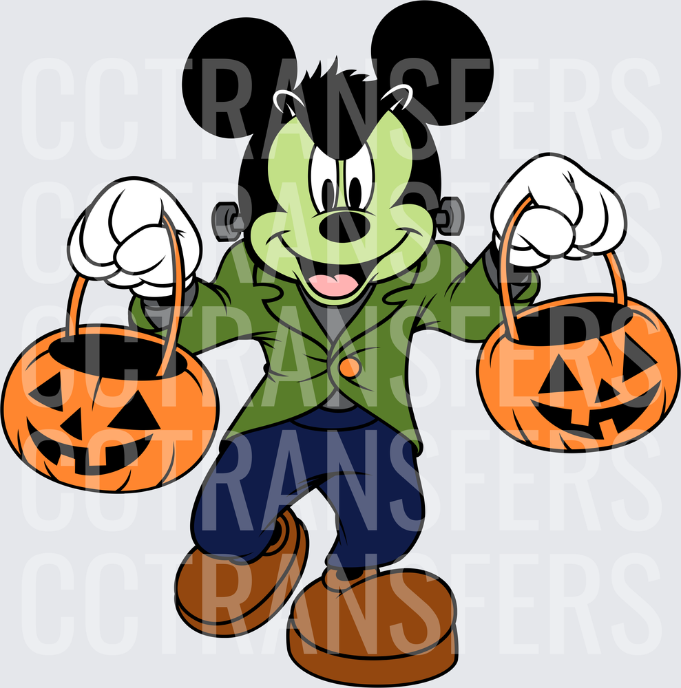 Cartoon Mouse Frankenstein Halloween Trick or Treat Pumpkins (DTF)