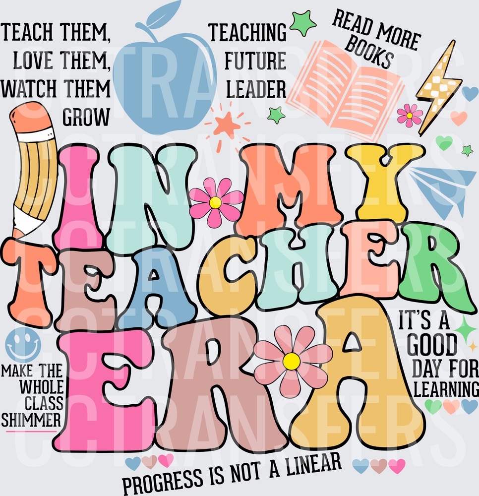 In My Teacher Era Groovy Retro Educator Design (DTF)