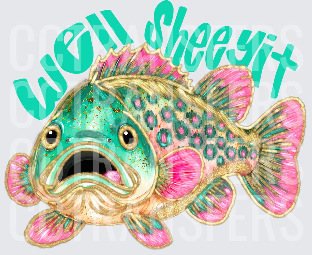 Well Sheeyit Colorful Surprised Bass Fish (DTF)