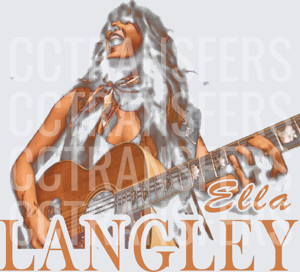 Ella Langley Acoustic Guitar Singer Halftone Art (DTF)