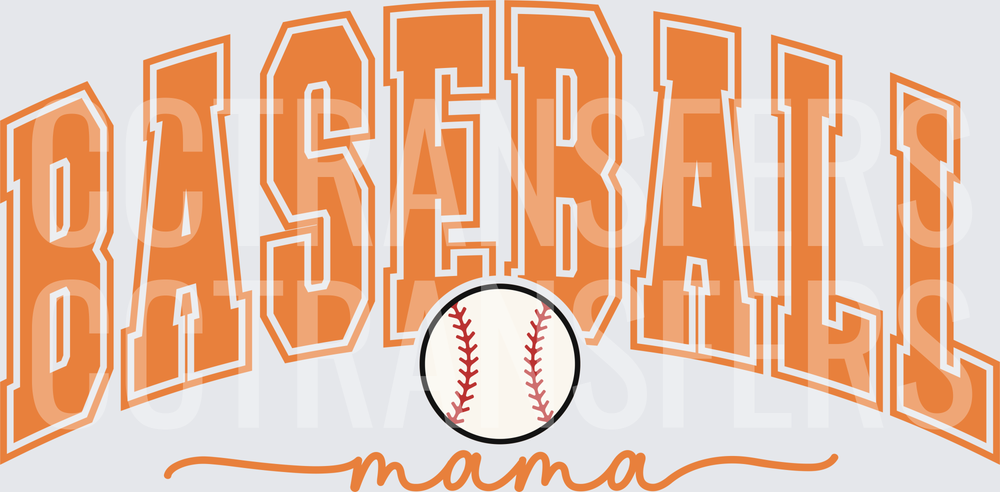 Baseball Mama Arched Varsity Letters with Ball (DTF)