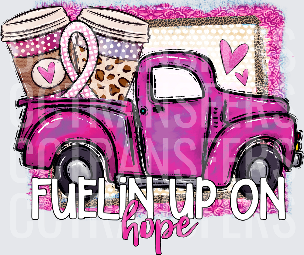 Fuelin Up On Hope Pink Ribbon Truck Coffee (DTF)
