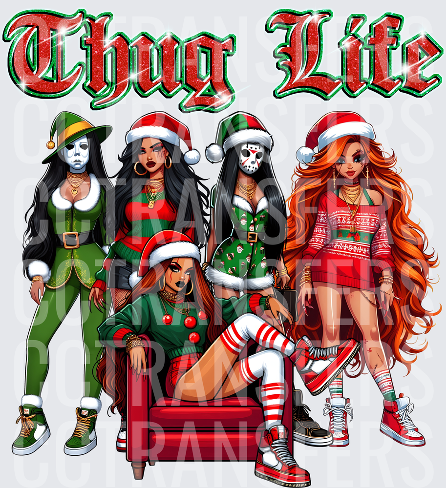 Thug Life Christmas Horror Squad Baddie Women (DTF)