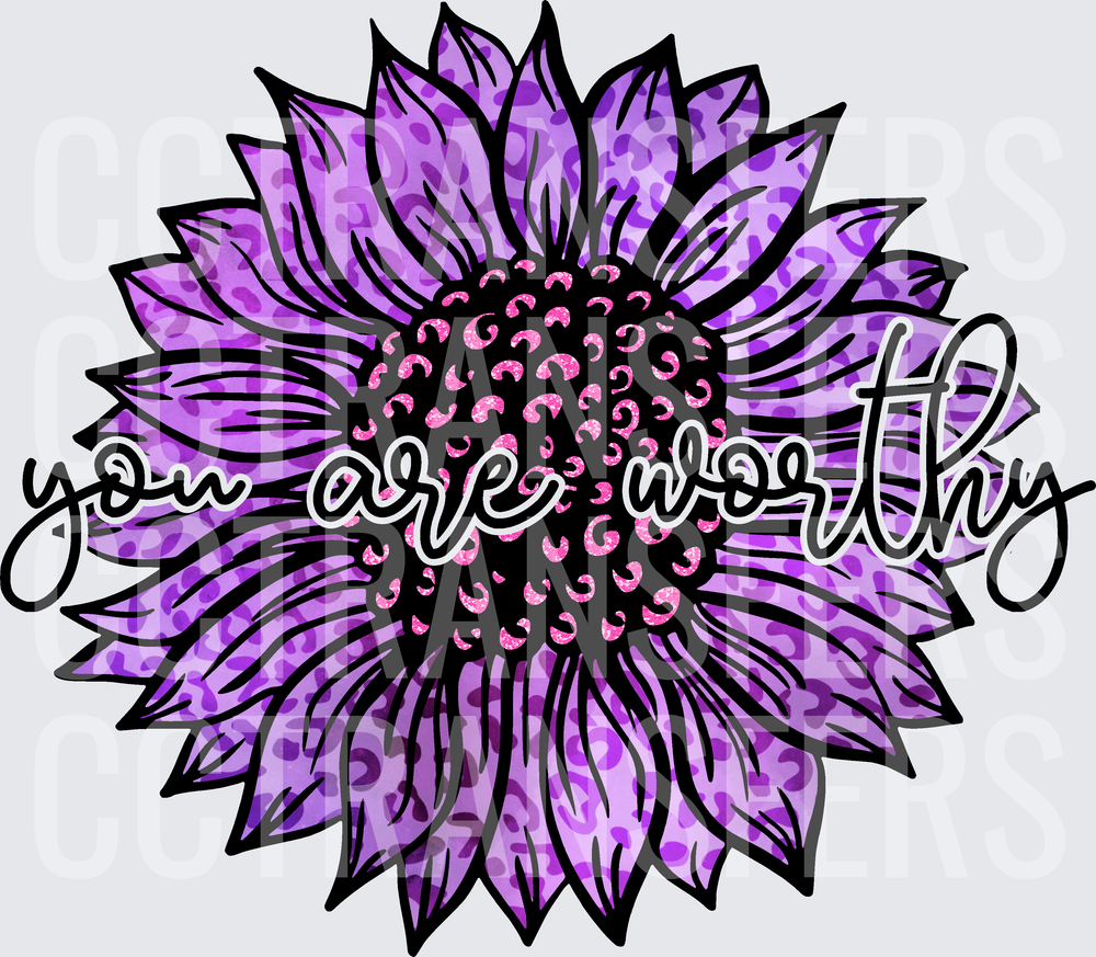 You Are Worthy Purple Sunflower