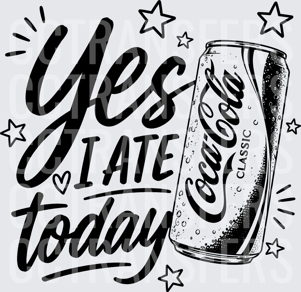 Yes I Ate Today Soda Can with Stars (DTF)