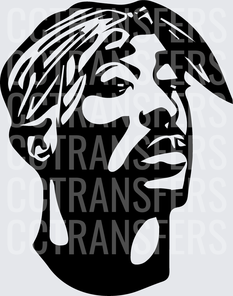 Black and White Hip Hop Legend Portrait Silhouette (DTF)